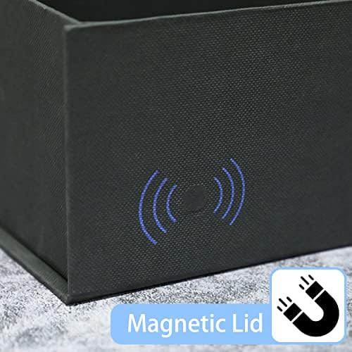 LifeLum 2 Pack Caixa de presente grande 13 x 10 x 5 polegadas Black & Rose Boxes de presente com lidra magnética proposta