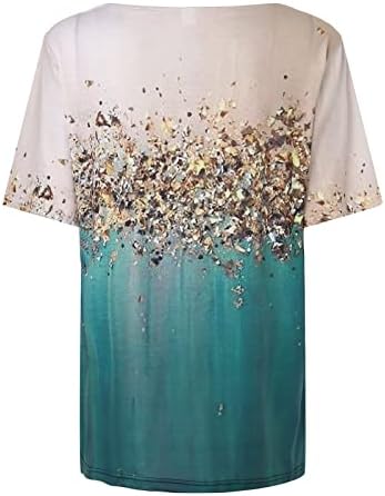 2023 Womens v pescoço de verão Tops Floral estampado Blusa Casual Túnica Casual Top Trendy Loose Fit Tshirt