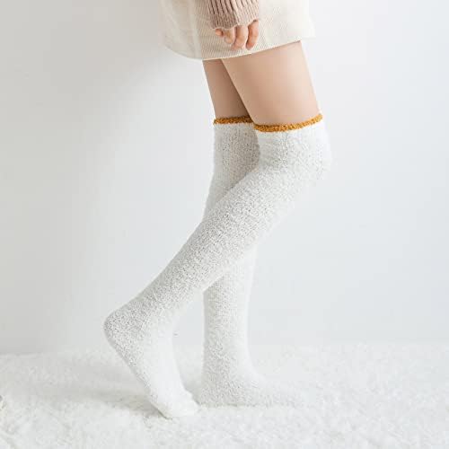 Meias quentes de meias quentes da coxa de meias altas meias difusas leggings Knee de inverno em casa sobre meias sólidas