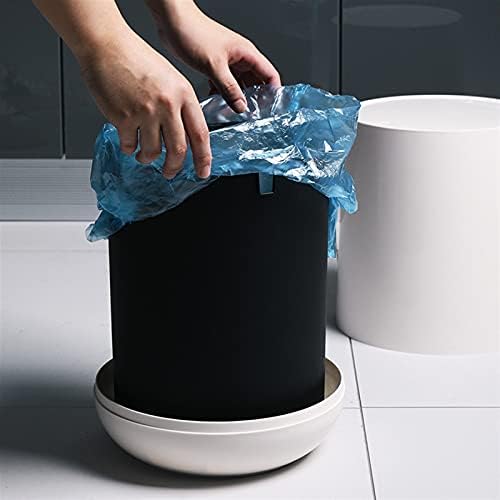 HJXX Lixo pode empurrar o lixo lata de banheiro da cozinha da cozinha lixo do quarto com lata de lixo redonda da tampa, latas de lixo branco