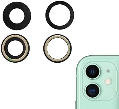 MEEFIX traseira da câmera traseira de tampa de vidro Substituição de lente, cola adesiva pré-instalada para iPhone 11