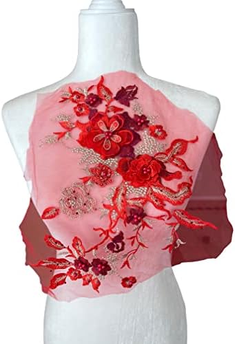 Flor de Flor de Mosquinho 3D de Pepperlonamente Costura em Apliques de renda bordados Vestido de noiva de Bride Distestro
