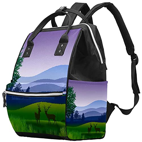 Mountain Landscape Frelaper Sags Backpack Mummy Backpack de grande capacidade Bolsa de enfermagem Saco de viagem para cuidados