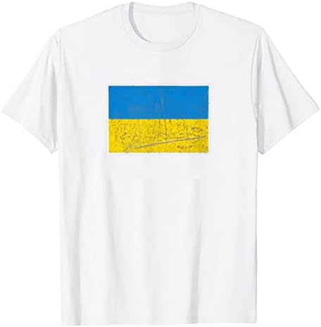 Tops de verão para homens 2022 bandeira ucraniana de mangas curtas de mangas curtas de verão