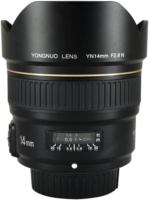 Yongnuo yn14mm f2.8n ângulo ultra larga lente prime, grande abertura af mf, para câmeras Nikon DSLR