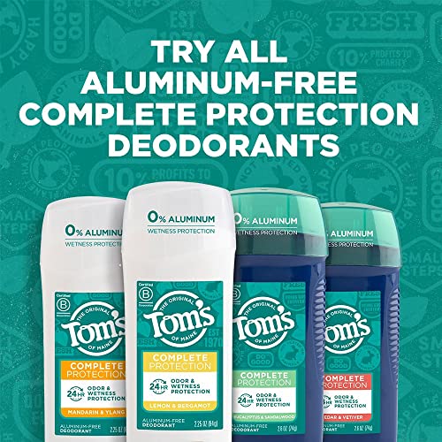 Tom's of Maine Proteção completa Pacote de variedade de desodorizantes naturais sem alumínio de 2: Eucalipto e sândalo e cedro e vetiver, 2,6 oz