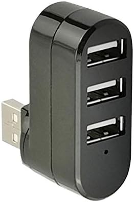 Splitter de porta USB 3, Mini Hub USB, USB 3 Porta compacta Hub rotativa portátil, doca de cubo USB [90 °/180 ° de grau rotativo] para flash drive Mobile HDD PC Notebook para laptop e mais - Black