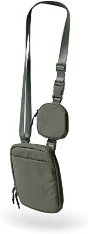 Bolsa de crossbody crossbody unissex ododos com bolsa de bolsa ajustável removível para treino de viagem de telefone celular em execução de caminhada, carvão vegetal
