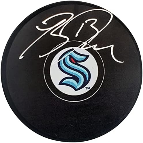 Brandon Tanev autografou Official Seattle Kraken Logo Hockey Puck Fanatics Holo Stock 200868 - Pucks autografados da NHL