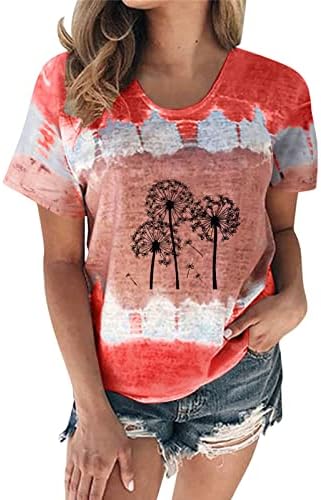 Yubnlvae moletons tie-dye plus size verão relaxado relaxado na moda Casual Casual Camisetas de Manga Longa para Mulheres