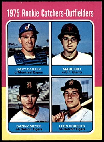 1975 Topps 620 Catchers de novatos - Outfielders Gary Carter/Marc Hill/Danny Meyer/Leon Roberts Tigers/Expos/Giants NM Tigres/Expos