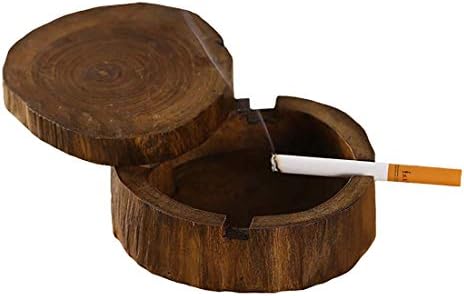 Sxzgr exclusivo artesanal vintage envelhecido teca de madeira cinzeira de cigarro com antigo uso personalizado de