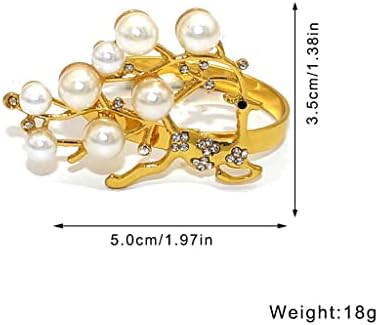 Zjhyxyh 12pcs anel de guardanapo fivela de guardanapo de metal adequado para festas de férias de casamento decoração de mesa