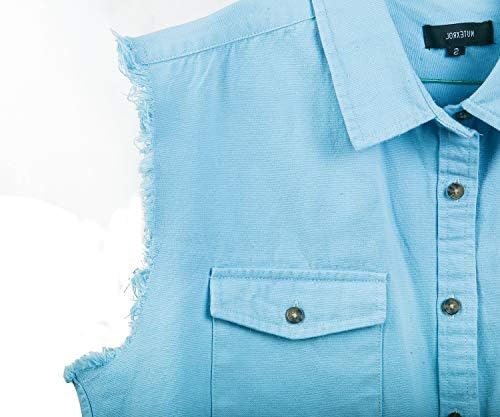 Nutexrol masculino de jeans/algodão de camisa de algodão 2 bolsos dianteiros