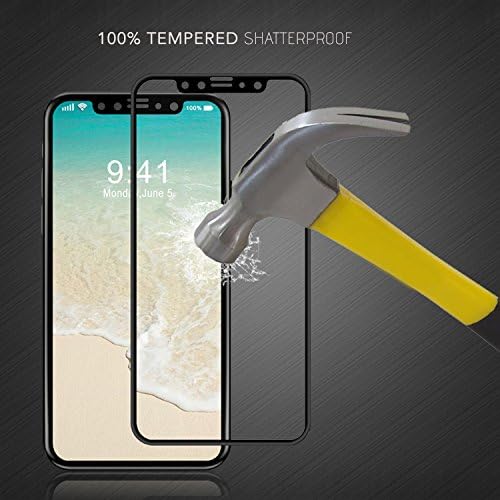 Luvvitt Tempered Glass Screen Protector Case Friendly for iPhone X - Black
