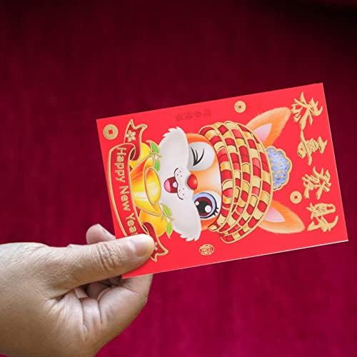 PretyZoom Kids Carteira envelopes vermelhos Conjunto de 60 envelopes de dinheiro da sorte chineses com padrões de coelho de desenho