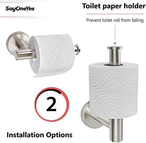 Sayoneyes Montador de papel de papel higiênico de níquel escovado - SUS304 Prova de giro de aço inoxidável - suporte de papel