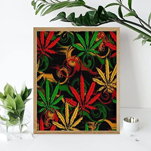 Weed On Rastafarian Diamond Painting Kit Art Pictures Diy Full Drill Acessórios para casa adultos Presente para decoração de parede em casa 16 x20