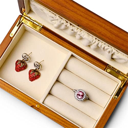 Caixa de jóias de madeira maciça czdyuf para brincos de anel de colar de pulseira de colar de colar