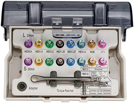 16pcs Chaves de fenda coloridas Torque Ferramentas de chave de fenda 10-70ncm kit de ferramentas de reparo de implante