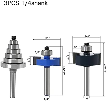 Cutter de moagem de hardware com 6 conjuntos de rolamentos Drill Bit-1/4 Shank 6 mm Ferramenta de madeira haste de madeira Ferramenta