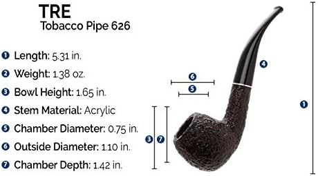Savinelli Italian Tobacco Smoking Pipes, Tre Rusticado 626