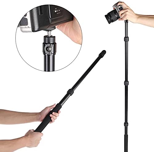 Pólo de lança de microfone multifuncional com parafuso de 1/4in e 3/8in equipado com microfone de liga de alumínio de esponja não