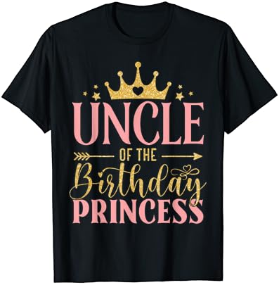 Aniversário para menina tio tio of the birthday princess t-shirt