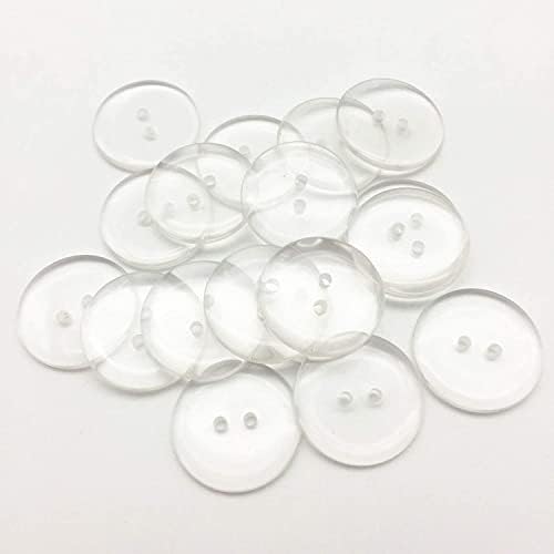 Botões redondos de resina transparentes transparentes de 18 mm, acessórios de vestuário de costura DIY, enfeites de botão Apliques