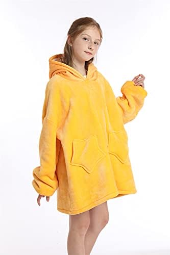 Phenix honesto vêm cobertor vestível crianças com capuz quente e manto de manto de tamanho com mangas compridas um tamanho