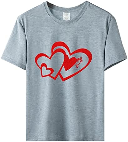 Dia dos Namorados Matindo camisetas para casais lábios adoram impressão de coração Camisas de pescoço curto, marido e mulher,