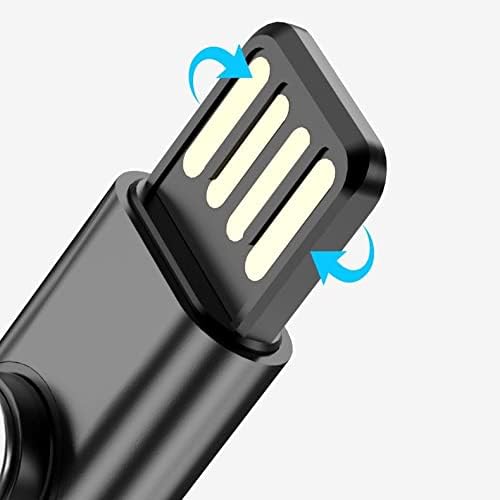 Cabo de ondas de caixa compatível com Tronph Tone LG - Mini adaptador magnetosync, Cabo de carregamento de ímã USB Micro USB para LG Tone Triumph - Jet Black