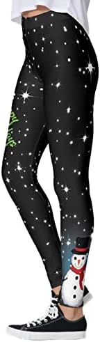 Natal Custom Yoga Pants feminino Papai Noel Festa de Snowman Party Leggings Skinny Pants Yoga Running Pilates Gym