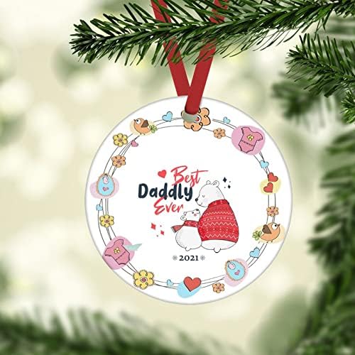 Ornamento personalizado Melhor Daddy Eve, 2021 Ornamento da família Christmas Mummacsa Idéia de presente de natal para novos pais