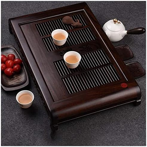 Conjunto de chá de Kung fu com bandeja, tipo de gaveta Tipo de chá de madeira de madeira drenagem armazenamento de água, mesa de chá japonês/chinês Gongfu Servando caixa de bandeja para bandejas de chá Conjunto de chá