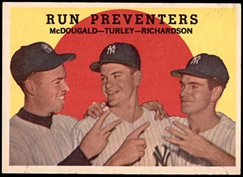 1959 TOPPS 237 RUN PEVENSERS GIL MCDOUGALD/BOB TURLEY/BOBBY RICHARDSON NEW YORK YANKEES EX/MT YANKEES