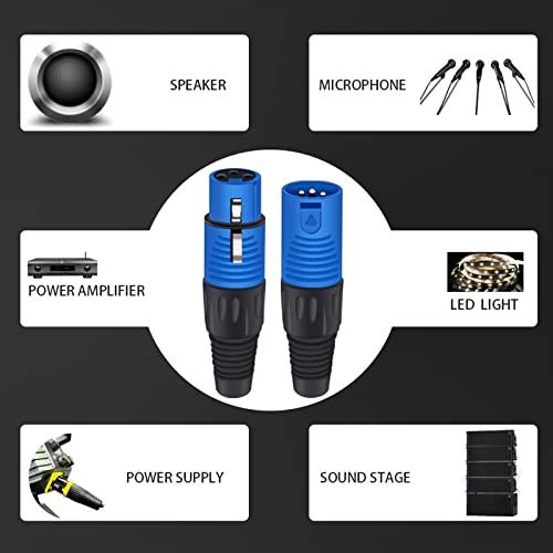 RFXCOM 3pin x L R RIFECTOR EM MASCO/FEMANHO PLÁSTICO DE CHAPL PLÁSTICO PARA MICLOPONENTE XLR JACK 6 CORES 1PCS