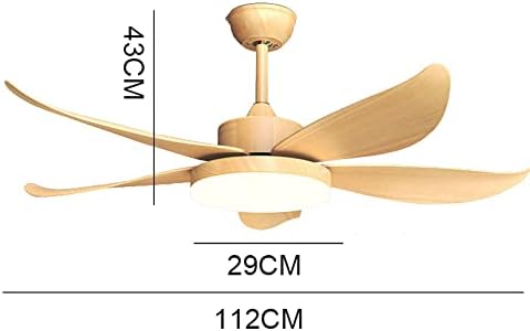 Preço da fábrica American Wooden Blade Teto do ventilador Lâmpada acrílica Intelligent Remote Remote Fan Light Iron