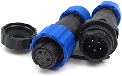 SD13 Impermeável a água de 5 pinos conector do cabo de alimentação, soquete de plugue de energia do LED, conector do fio elétrico industrial IP68 5 pinos de 5 pinos-soquete