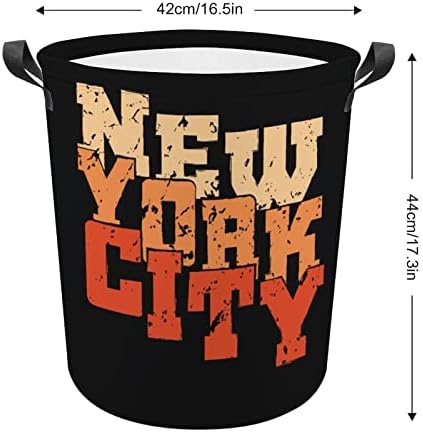 Retro New York City Lavanderia cesto cesto dobrável cesta de lavanderia Organizador de brinquedo de cesta de armazenamento durável
