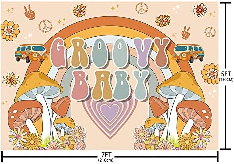 Mehofond groovy bebê cenário arco -íris hippie boho menina chá de bebê decorações de paz