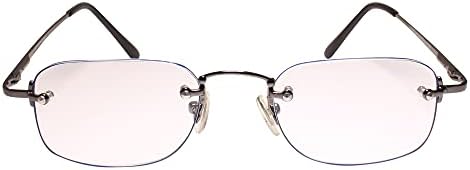 Moderno sem aro penhada de penhas de gunmetal retângulo 1.75 lê óculos de leitura