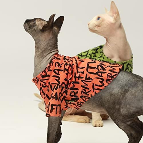 Camisa de cachorro de algodão em forma, filhote de picada de manga curta, roupas de cachorro para cachorros para cães pequenos menino, vestuário de gato de estimação, laranja, pequeno
