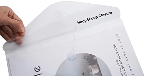 YESSART 8,5 x 11 envelopes plásticos do tamanho de uma carta clara de documentos de armazenamento de arquivos de documentos 10 pacote fechamento de loop de gancho de embalagem