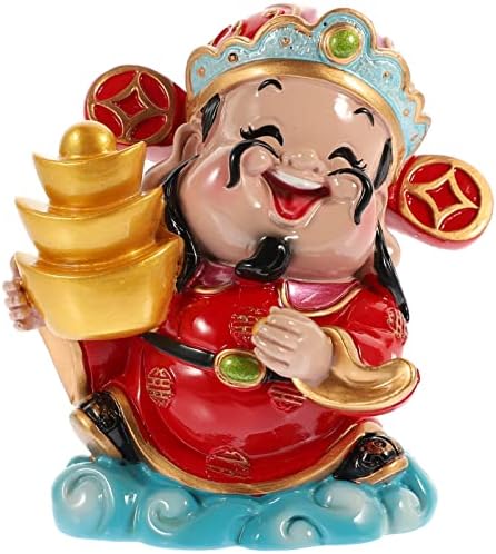 Veemoon Resina Deus da riqueza FENG SHUI SHEN EStue para 2023 Presente do Ano Novo Chinês Atrair Riqueza Fortune