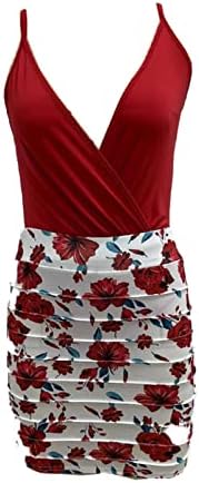 Fragarn Summer Slip vestidos para mulheres 2022 Sexy Wrap Wrap V Neck Mini Vestido Floral Trendy Party Club Night Cami Dress