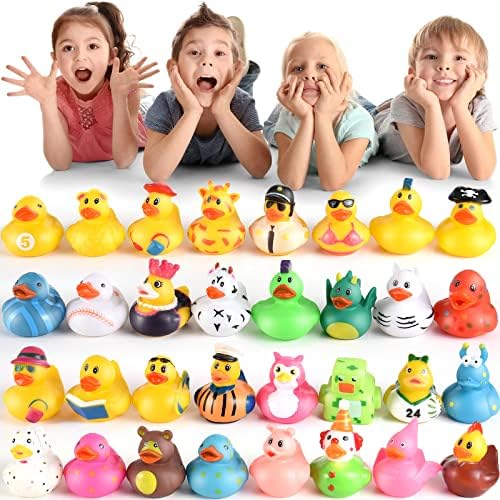 60pcs Ducks de borracha Duckies Bath Bath Party Favors for Kid Baby Smooths Favors Favors Presente Incentivos de aula de Carnaval Prêmios Pinata Fillersgoodie Fillers de bolsa