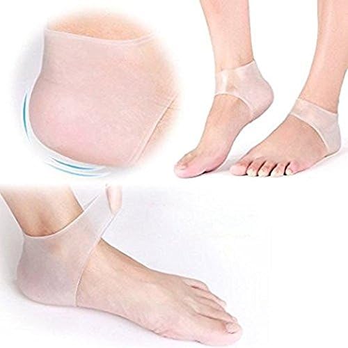 Suporte hidratante do calcanhar e mangas de salto de gel amadurecedor da pele para alívio da dor no calcanhar, fissuras do calcanhar,