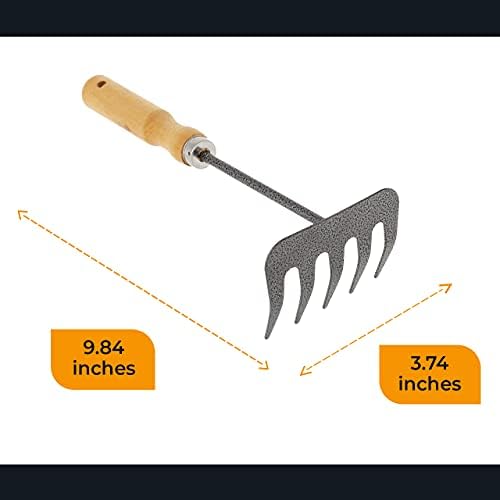 Ofxdd Hand Rake for Garden - Pacote de 2 - Mini Metal Hand Cultivator - Gardening Handheld Tools - Rake em miniatura