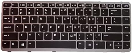 Layout dos EUA de substituição de laptop Tiugochr com luz de fundo sem apontar o teclado para HP Elitebook Folio 1040 G1 1040 G2 quadro de prata 736933-031 739563-261 081 151 251 AB1 BA1 BG1 DH1 FP1